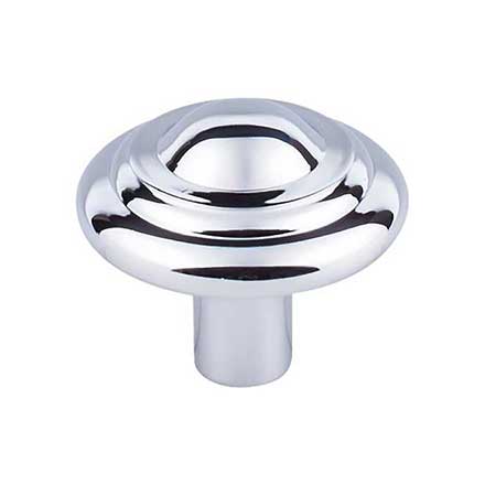 Top Knobs [M2036] Solid Bronze Cabinet Knob - Button Series - Polished Chrome Finish - 1 3/4" Dia.