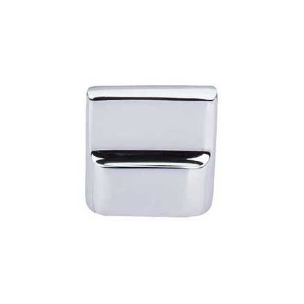 Top Knobs [M2051] Solid Bronze Cabinet Knob - Flat Sided Series - Polished Chrome Finish - 1 3/8" L
