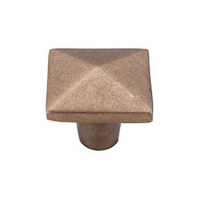 Top Knobs [M1521] Solid Bronze Cabinet Knob - Square Series - Light Bronze Finish - 1 1/2" Sq.