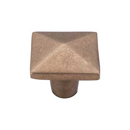 Top Knobs [M1521] Solid Bronze Cabinet Knob - Square Series - Light Bronze Finish - 1 1/2" Sq.