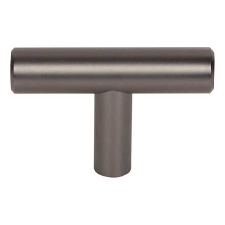 Top Knobs [M2451] Plated Steel Cabinet T-Knob - Hopewell Series - Ash Gray Finish - 2&quot; L
