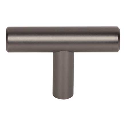 Top Knobs [M2451] Plated Steel Cabinet T-Knob - Hopewell Series - Ash Gray Finish - 2" L