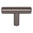 Top Knobs [M2451] Plated Steel Cabinet T-Knob - Hopewell Series - Ash Gray Finish - 2" L