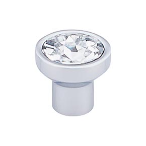 Top Knobs [TK735PC] Die Cast Zinc Crystal Cabinet Knob - Wentworth Series - Clear - Polished Chrome Stem - 13/16" Dia.
