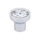 Top Knobs [TK735PC] Die Cast Zinc Crystal Cabinet Knob - Wentworth Series - Clear - Polished Chrome Stem - 13/16" Dia.