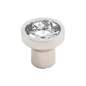 Top Knobs [TK735PN] Die Cast Zinc Crystal Cabinet Knob - Wentworth Series - Clear - Polished Nickel Stem - 13/16" Dia. 
