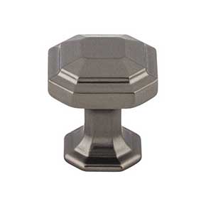 Top Knobs [TK286AG] Die Cast Zinc Cabinet Knob - Emerald Series - Ash Gray Finish - 1 1/8" Dia.