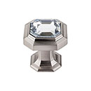 Top Knobs [TK390BSN] Crystal Cabinet Knob - Emerald Series - Clear - Brushed Satin Nickel Stem - 1 1/8" Dia.