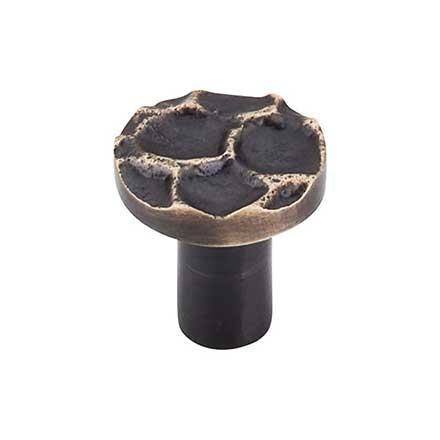 Top Knobs [TK295BA] Solid Brass Cabinet Knob - Cobblestone Series - Brass Antique Finish - 1 1/8" Dia.
