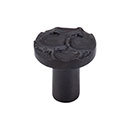 Top Knobs [TK295CB] Solid Brass Cabinet Knob - Cobblestone Series - Coal Black Finish - 1 1/8" Dia.