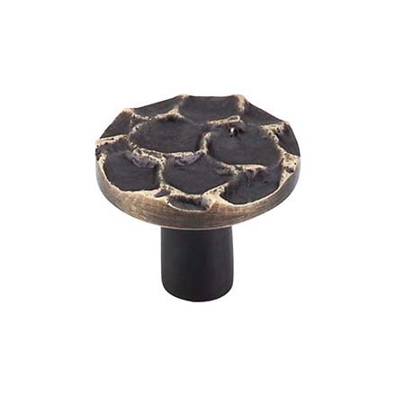 Top Knobs [TK296BA] Solid Brass Cabinet Knob - Cobblestone Series - Brass Antique Finish - 1 3/8&quot; Dia.