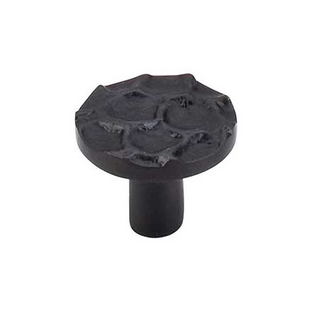 Top Knobs [TK296CB] Solid Brass Cabinet Knob - Cobblestone Series - Coal Black Finish - 1 3/8&quot; Dia.