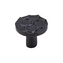 Top Knobs [TK296CB] Solid Brass Cabinet Knob - Cobblestone Series - Coal Black Finish - 1 3/8" Dia.