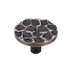 Top Knobs [TK297BA] Solid Brass Cabinet Knob - Cobblestone Series - Brass Antique Finish - 1 15/16" Dia.