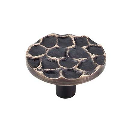 Top Knobs [TK297BA] Solid Brass Cabinet Knob - Cobblestone Series - Brass Antique Finish - 1 15/16&quot; Dia.