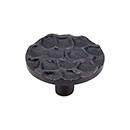 Top Knobs [TK297CB] Solid Brass Cabinet Knob - Cobblestone Series - Coal Black Finish - 1 15/16&quot; Dia.