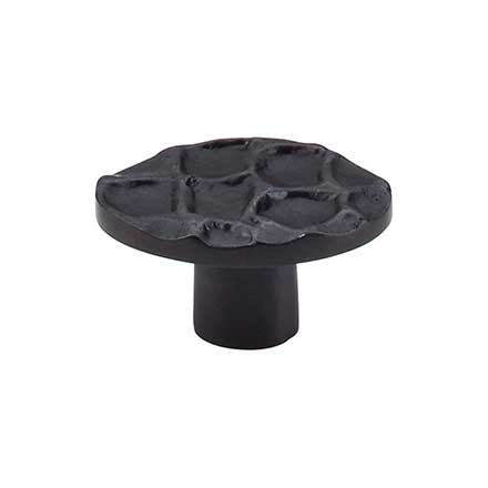 Top Knobs [TK298CB] Solid Brass Cabinet Knob - Cobblestone Series - Coal Black Finish - 2&quot; L