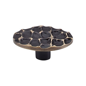 Top Knobs [TK299BA] Solid Brass Cabinet Knob - Cobblestone Series - Brass Antique Finish - 2 5/8" L
