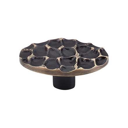 Top Knobs [TK299BA] Solid Brass Cabinet Knob - Cobblestone Series - Brass Antique Finish - 2 5/8&quot; L