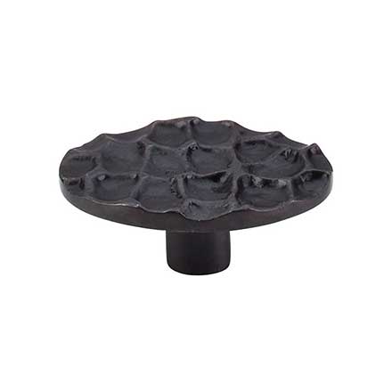 Top Knobs [TK299CB] Solid Brass Cabinet Knob - Cobblestone Series - Coal Black Finish - 2 5/8&quot; L