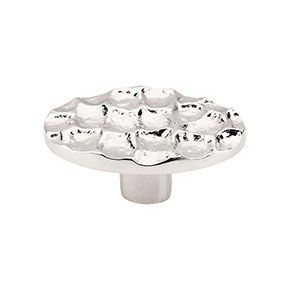 Top Knobs [TK299PN] Solid Brass Cabinet Knob - Cobblestone Series - Polished Nickel Finish - 2 5/8" L