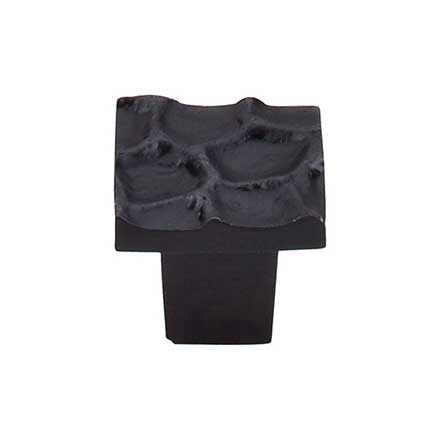 Top Knobs [TK300CB] Solid Brass Cabinet Knob - Cobblestone Series - Coal Black Finish - 1 1/8&quot; Sq.