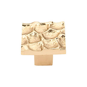 Top Knobs [TK301BR] Solid Brass Cabinet Knob - Cobblestone Series - Brass Finish - 1 3/8" Sq.
