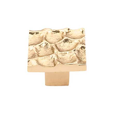 Top Knobs [TK301BR] Solid Brass Cabinet Knob - Cobblestone Series - Brass Finish - 1 3/8" Sq.