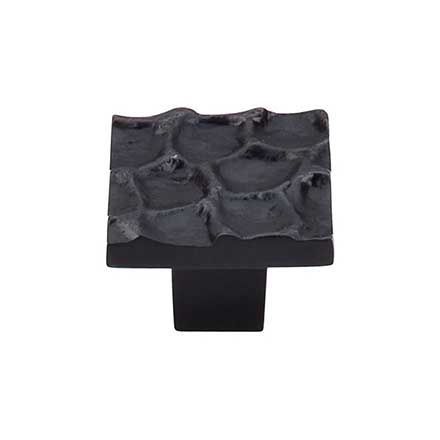 Top Knobs [TK301CB] Solid Brass Cabinet Knob - Cobblestone Series - Coal Black Finish - 1 3/8&quot; Sq.