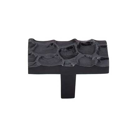 Top Knobs [TK303CB] Solid Brass Cabinet Knob - Cobblestone Series - Coal Black Finish - 1 7/8&quot; L