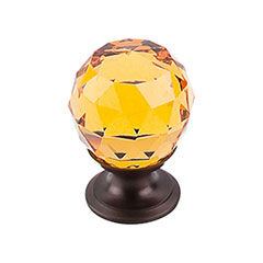 Top Knobs [TK111ORB] Crystal Cabinet Knob - Faceted Globe - Amber - Oil Rubbed Bronze Stem - 1 1/8&quot; Dia.