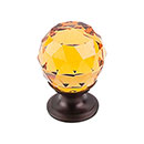 Top Knobs [TK111ORB] Crystal Cabinet Knob - Faceted Globe - Amber - Oil Rubbed Bronze Stem - 1 1/8" Dia.