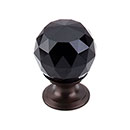 Top Knobs [TK115ORB] Crystal Cabinet Knob - Faceted Globe - Black - Oil Rubbed Bronze Stem - 1 1/8" Dia.