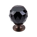 Top Knobs [TK116ORB] Crystal Cabinet Knob - Faceted Globe - Black - Oil Rubbed Bronze Stem - 1 3/8" Dia.