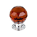Top Knobs [TK121PC] Crystal Cabinet Knob - Faceted Globe - Wine - Polished Chrome Stem - 1 1/8&quot; Dia.