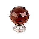 Top Knobs [TK122BSN] Crystal Cabinet Knob - Faceted Globe - Wine - Brushed Satin Nickel Stem - 1 3/8&quot; Dia.