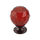 Top Knobs [TK122ORB] Crystal Cabinet Knob - Faceted Globe - Wine - Oil Rubbed Bronze Stem - 1 3/8" Dia.