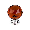 Top Knobs [TK122PC] Crystal Cabinet Knob - Faceted Globe - Wine - Polished Chrome Stem - 1 3/8" Dia.