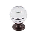 Top Knobs [TK125ORB] Crystal Cabinet Knob - Faceted Globe - Clear - Oil Rubbed Bronze Stem - 1 1/8" Dia.