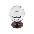 Top Knobs [TK125ORB] Crystal Cabinet Knob - Faceted Globe - Clear - Oil Rubbed Bronze Stem - 1 1/8&quot; Dia.