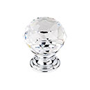 Top Knobs [TK125PC] Crystal Cabinet Knob - Faceted Globe - Clear - Polished Chrome Stem - 1 1/8" Dia.