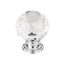 Top Knobs [TK126PC] Crystal Cabinet Knob - Faceted Globe - Clear - Polished Chrome Stem - 1 3/8&quot; Dia.