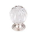 Top Knobs [TK127BSN] Crystal Cabinet Knob - Melon - Clear - Brushed Satin Nickel Stem - 1 1/8&quot; Dia.