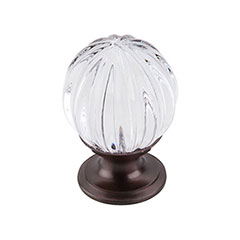 Top Knobs [TK127ORB] Crystal Cabinet Knob - Melon - Clear - Oil Rubbed Bronze Stem - 1 1/8&quot; Dia.
