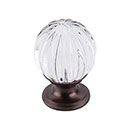 Top Knobs [TK127ORB] Crystal Cabinet Knob - Melon - Clear - Oil Rubbed Bronze Stem - 1 1/8" Dia.