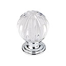 Top Knobs [TK127PC] Crystal Cabinet Knob - Melon - Clear - Polished Chrome Stem - 1 1/8&quot; Dia.