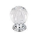 Top Knobs [TK127PC] Crystal Cabinet Knob - Melon - Clear - Polished Chrome Stem - 1 1/8" Dia.