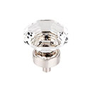 Top Knobs [TK128BSN] Crystal Cabinet Knob - Octagon - Clear - Brushed Satin Nickel Stem - 1 3/8&quot; Dia.