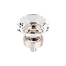 Top Knobs [TK128BSN] Crystal Cabinet Knob - Octagon - Clear - Brushed Satin Nickel Stem - 1 3/8" Dia.