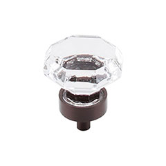 Top Knobs [TK128ORB] Crystal Cabinet Knob - Octagon - Clear - Oil Rubbed Bronze Stem - 1 3/8&quot; Dia.